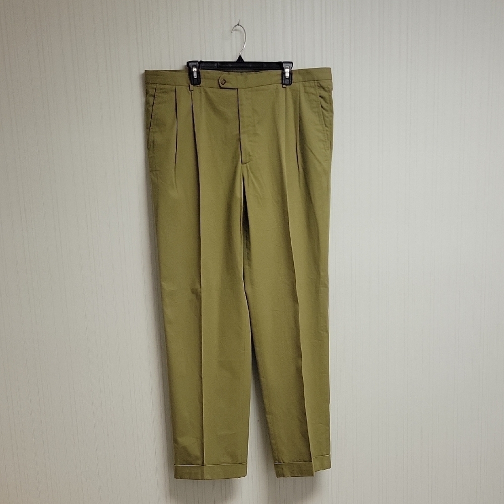 Zanella Khaki Chinos Classic Cotton Blend, Mens Sz 42 X 34 office business
